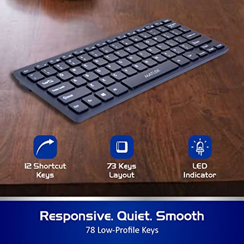 Image of Matlek Wireless Keyboard | 2.4 G Connect | Works with - Windows, Mac, Android | Slim and Portable, Black