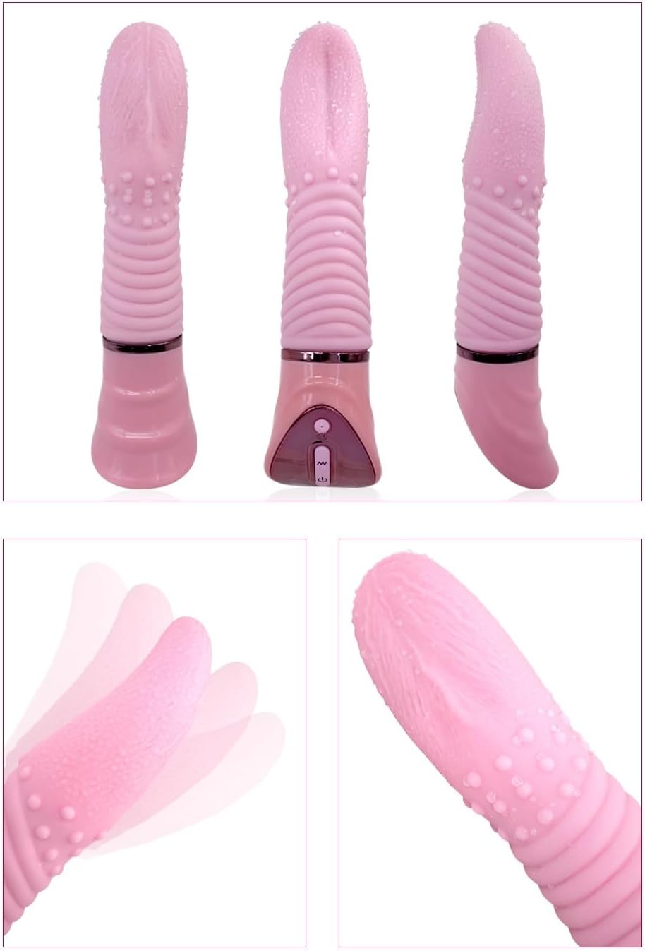 Female Adult Toys Clit G-Spot Tongue Licking Vibrator, Clitoral Stimulator, 10 Intensities, With Lick, Quiet, Waterproof, USB Rechargeable Vibrator, Handheld Wireless Sex Toy Vibrator, Nipple Massager