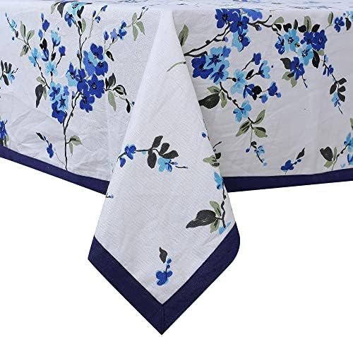 Dining Table Cover 6 Seater-Blue and White