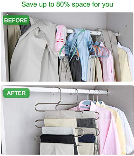 Skroad Confezione da 6 grucce salvaspazio, Antiscivolo, per Pantaloni, Vestiti, Appendiabiti, Sciarpe, Jeans, Asciugamani - Image 8
