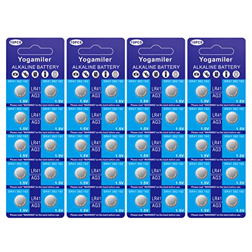 Yogamiler 40-Pack Lr41 Ag3 392 192 Sr41 384 736 L736F Battery 1.5V Button Cell Batteries #TOP1