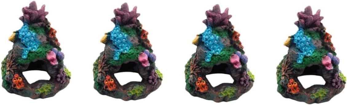 2pcs Coral Hideout Artificial Rocks Tank Hideout Stone Root Tabs for Aquarium Plants Decoration House Decor Sand Stickers Landscaping Coral Decor Fish Tank Cav