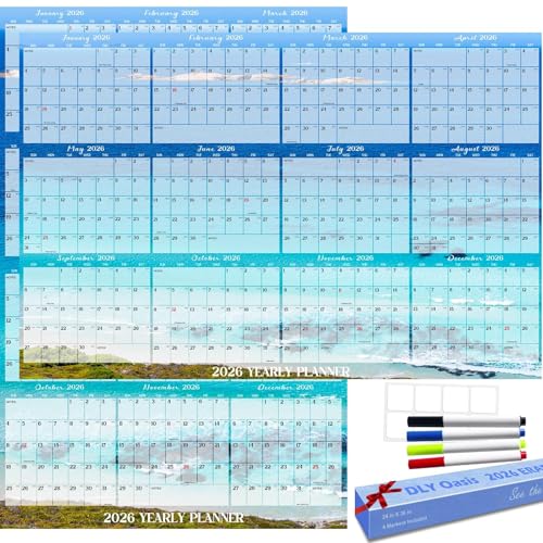 24" x 36" 2026 Wall Calendar Dry Erase - Large