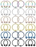Vsnnsns 20G Surgical Steel Horseshoe Captive Bead Nose Hoop Rings Septum Piercing Jewelry Cartilage Helix Tragus Rook Earring Hoop Lip Eyebrow Ring Piercing Jewelry for Women Men 10mm 36pcs