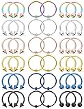 Vsnnsns 20G Surgical Steel Horseshoe Captive Bead Nose Hoop Rings Septum Piercing Jewelry Cartilage Helix Tragus Rook Earring Hoop Lip Eyebrow Ring Piercing Jewelry for Women Men 10mm 36pcs