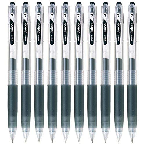 Pilot Juice 07 Retractable Gel Ink Pen (LJU-10F), Fine Point, 0.7mm, Black Ink, Set of 10