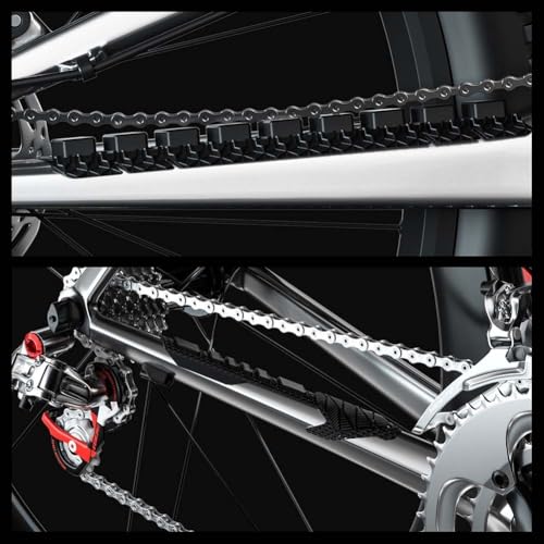 Gdfnmogo Lot de 2 autocollants de protection en silicone pour chaîne de vélo, protection de cadre, pour éclats de pierres et coups de rocher, film anti-rayures pour VTT et vélos de route Noir (D) – vue 4
