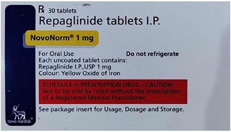Novonorm 1mg - Strip of 30 Tablets