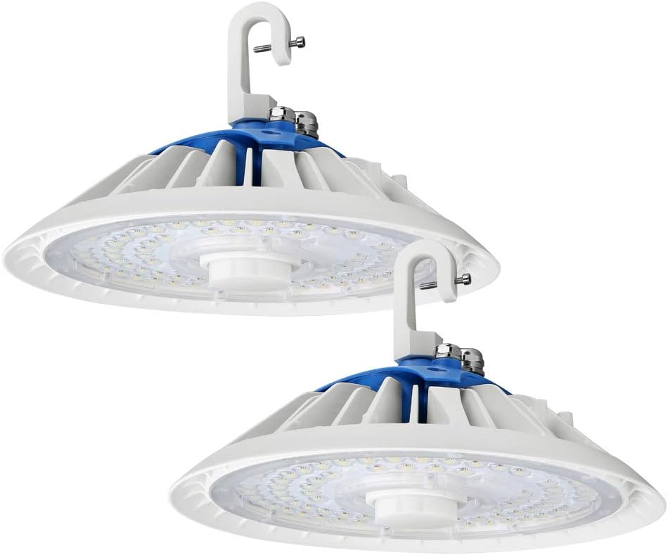 Exclusive Discount 70% Price 2 Pack Konlite LED Round UFO Style Bay Ceiling Light in White Housing, 150W, 23600LM, 5000K, 0-10V Dimmable, 8' Cable with Plug, Ideal Shop Light for Warehouse, Garage, Gym and Barn Flash Deals - 70% OFF 2 Pack Konlite LED Round UFO Style Bay Ceiling Light in White Housing, 150W, 23600LM, 5000K, 0-10V Dimmable, 8' Cable with Plug, Ideal Shop Light for Warehouse, Garage, Gym and Barn
