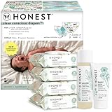 The Honest Company Gender Neutral Newborn Essentials Bundle | Naturally Derived, Hypoallergenic, Fragrance Free Baby Essentials for Sensitive Skin | Diapers, Wipes, Personal Care