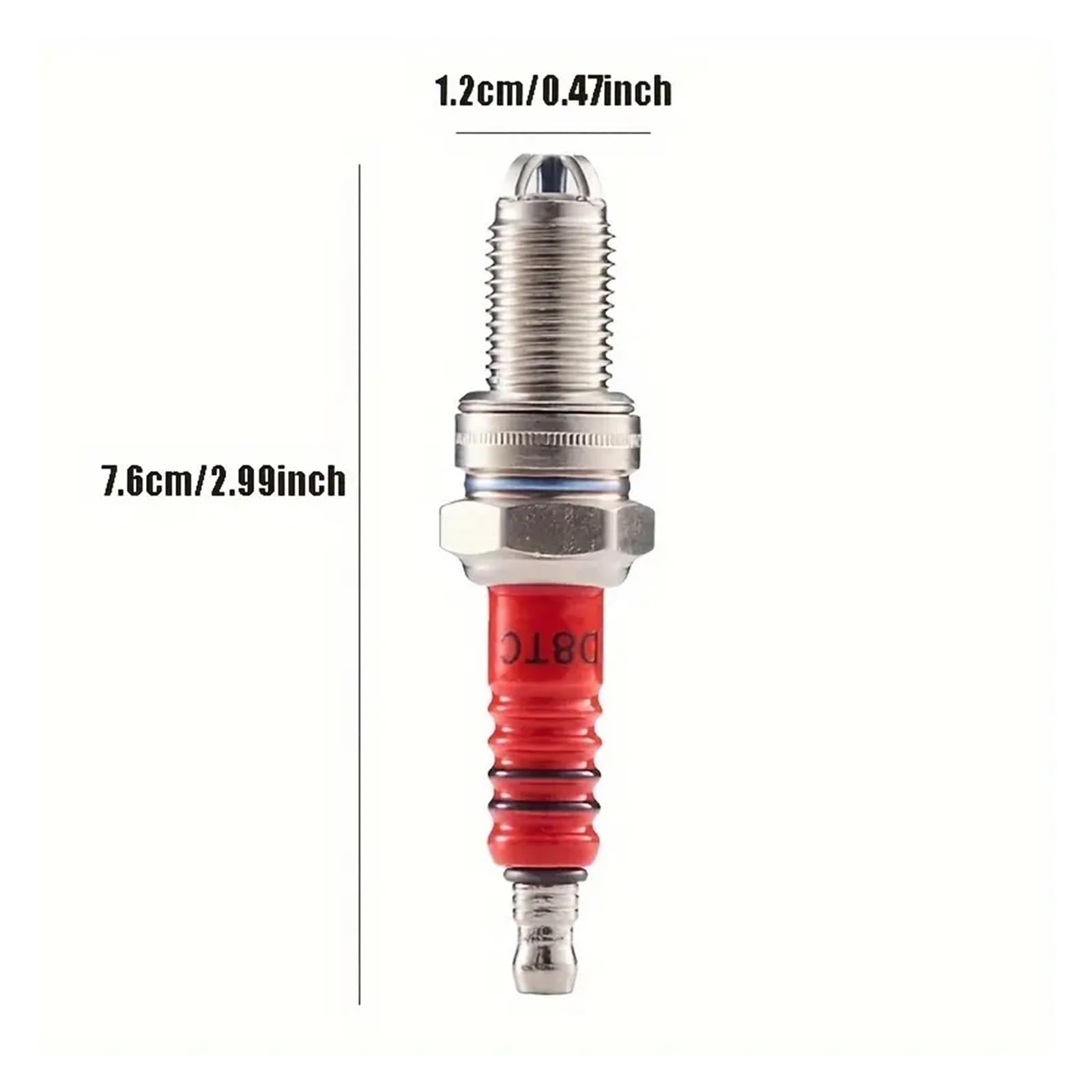 D8TJC D8TC Zestaw świec zapłonowych 12MM do motocykli terenowych, elektroda ze stopu aluminium, pasuje do silników o pojemności 125 cm3, 150 cm3, 200 cm3 i 250 cm3 - opakowanie 2 szt.