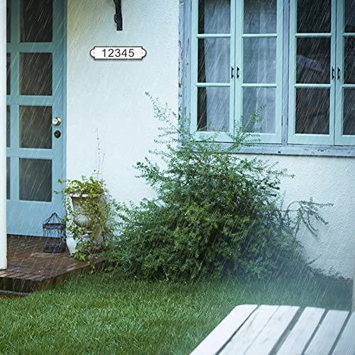 Sinkaa Reflective Address Plaques For House - 13.5" X 3" Customized House Numbers Sign For Mailbox, Store, Office, Outside, Aluminum Composite, Pre-Drilled #TOP4