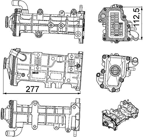 MAHLE �r�C�K�X�ďz�N�[���[�iEGR�N�[���[�j IVECO DAILY IV ���^ 35C17 V, 35C17 V/P, 35S17 V, 35S17 V/P 07.2007-08.2011 CE 23 000P