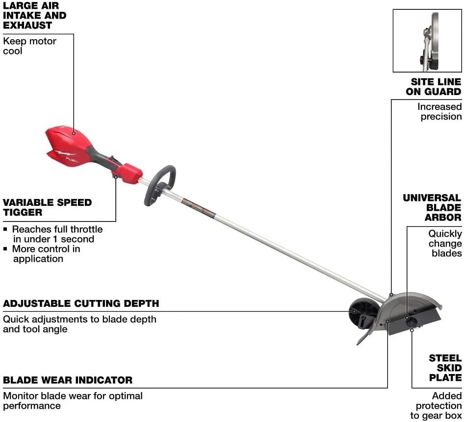 New 3011-20 for Milwaukee M18 Fuel 18V Brushless Cordless Edger Red - Tool Only