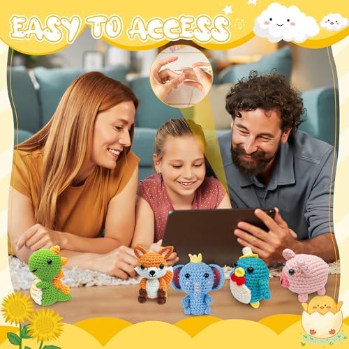 Mobelixy 6PCS Crochet Kit for Beginners, 2026 Christmas Knitting Kit with Step-by-Step Video Tutorials, Beginner Crochet Kit for Adults (Green) - 4