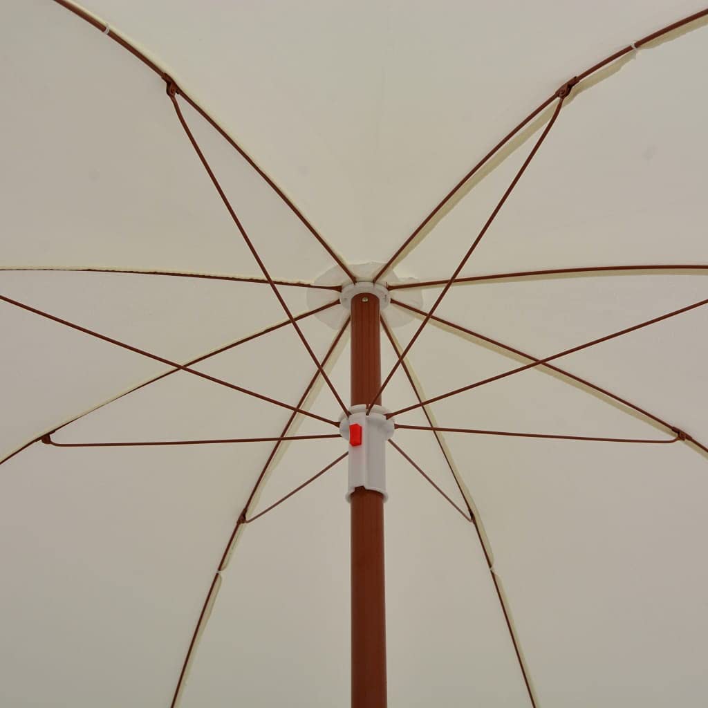 Parasol ogrodowy Piaskowy stalowy słup 180 cm, tkanina poliestrowa odporna na promieniowanie UV i blaknięcie, okrągła osłona chroniąca przed słońcem, solidna konstrukcja z 8