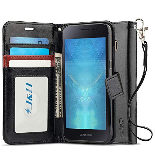 J&D Case Compatible for Galaxy J2 Core Case, Wallet Stand Slim Fit Heavy Duty Protective Shock Resistant Flip Cover Wallet Case for Samsung Galaxy J2 Core Wallet, Black