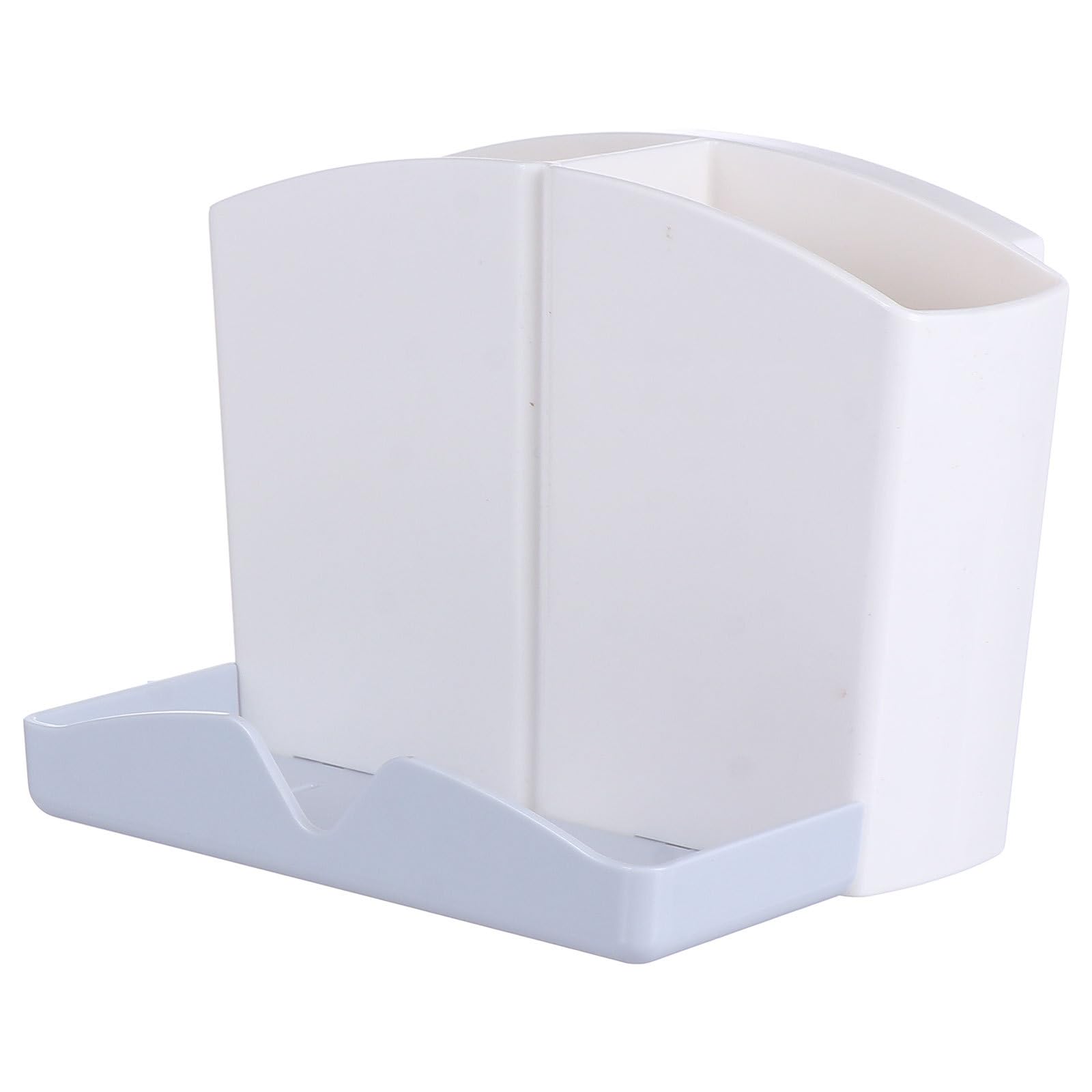 EXCEART Porta Spazzolino da Denti da Parete in Abs Bianco e Stabile, Organizer Bagno Contenitore per Pettine, Supporto Bagno 1 Pezzo senza Foratura
