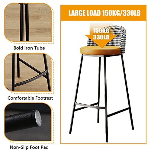 Tabourets de bar en cuir synthétique au design raffiné gris - 4