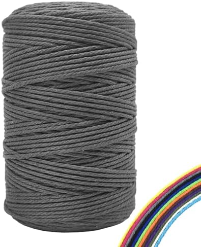 FORBELL Przędza do makramy, 3 mm x 300 m przędza bawełniana premium, rękodzieło DIY (jasnofioletowa)