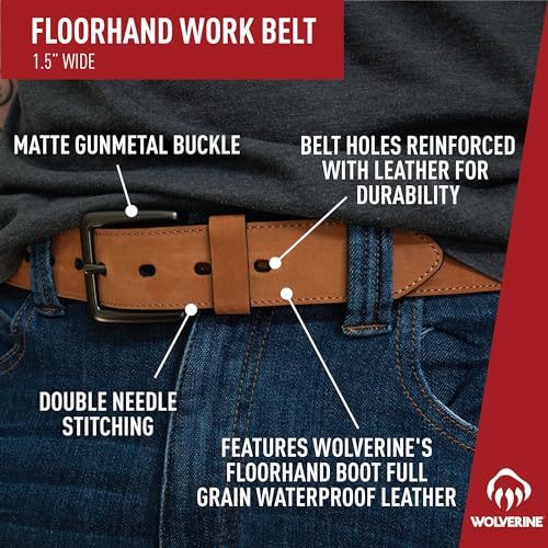 Image of Wolverine Full Grain Leather | Workwear | Heavy Duty | Durable | Everyday | Classic | Casual | Metal Buckle