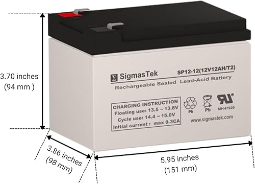 Miniatura 2 de SigmasTek Razor MX650 Dirt Rocket - Batería compatible con 3 unidades, 12 V, 12 Ah F2
