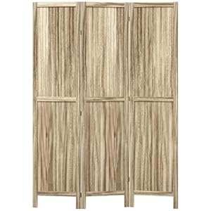 Paravent 3 panneaux en bois Paulownia HOMCOM