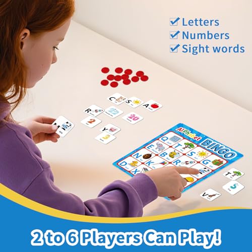 Alphabet Bingo Game, Letter&Number&Sight Word Bingo miniatura 3