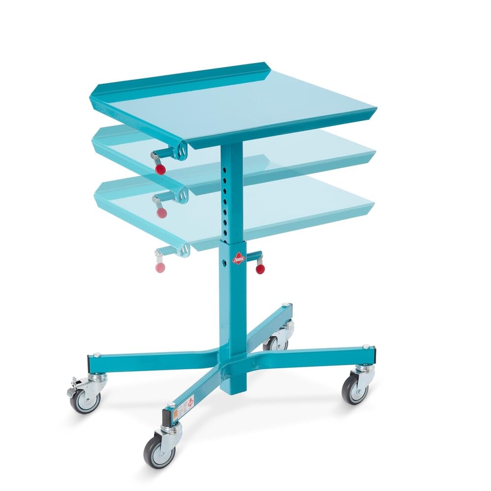 Ameise Materialständer | 150 kg Tragkraft | HxBxT 52-80 x 51 x 41 cm | höhenverstellbar, neigbar | 4 Rollen aus TPE | 1-seitige Anlagekante | stabiles Stahlgestell | vollständig montiert