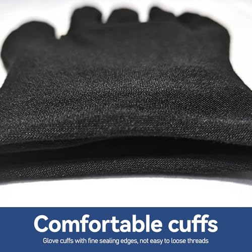 11 Paar 11 x 20 cm Dünne Baumwollhandschuhe Schwarz für Damen Neurodermitis ,Baumwolle Handpflege,Sicherheits Arbeitshandschuhe, Stoff handschuhe für parade, arbeits,Trockene Hände,Antistatische