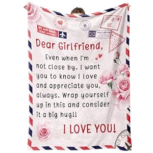 Craftique Girlfriend Gifts, Girlfriend Birthday Gifts, Christmas, Anniversary, I Love You Gift for Her, Long Distance Relationship Gift for GF, Soft Blanket for Bed Sofa, 60″ * 50″
