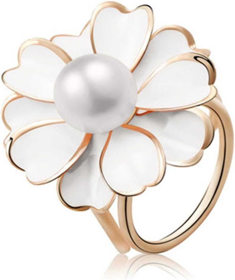 Gold Pearl Flower Scarf Ring Buckle Clips for Women,Dsiay Flower Floral Pearl Brooch Scarf Buckle Shawl Shirt Clips Lady Girls Decoration Accessories