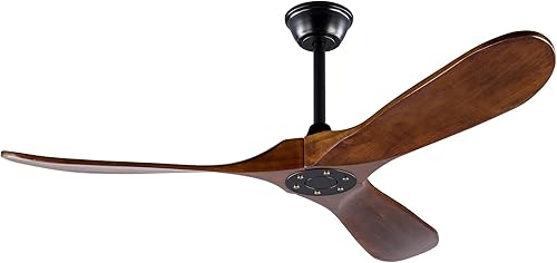 KBZZ Ventilador de techo de 36 pulgadas sin luz con control remoto, ventiladores de techo de madera sin luces, 6 velocidades, motor CC reversible,