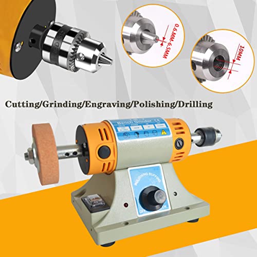 Rebrisbol Jewelry Buffer Polisher Bench Buffer Polisher With Accessories Multi-Function Electric Lathe Grinder For Diy Jewelry, Wood, Dental, Amber, Metal, Jade #TOP3