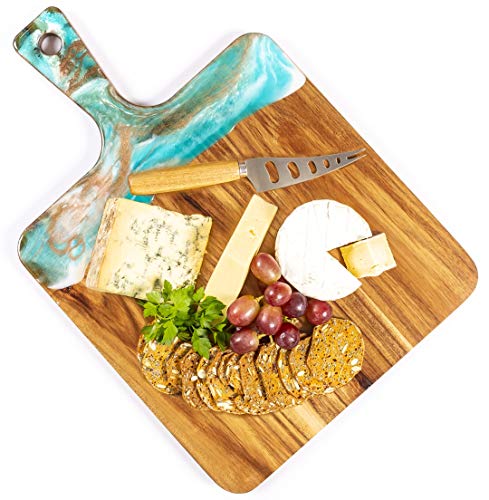 Large wooden Cutting Board, Paddle 11.5 in x 11.5 in plus 5in Handle