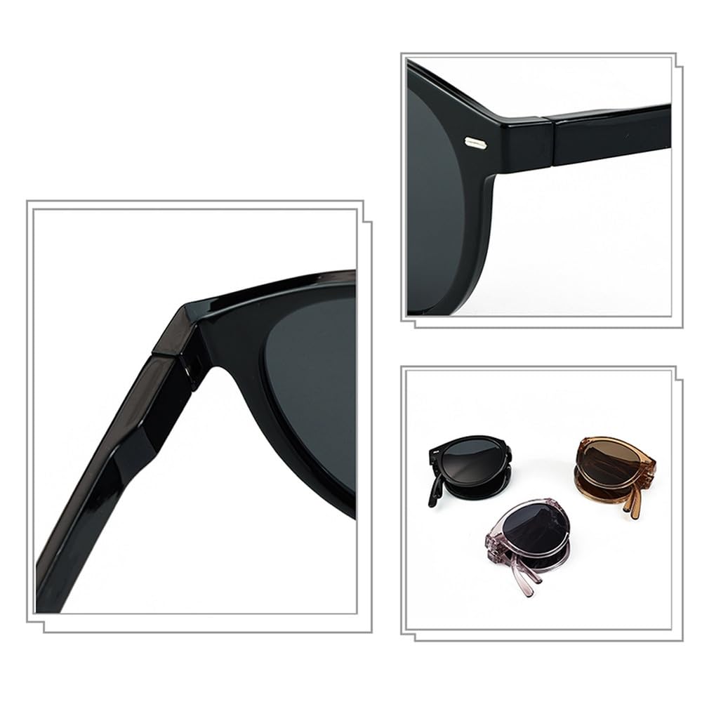 składane okulary przeciwsłoneczne retro damskie okrągłe okulary przeciwsłoneczne spolaryzowane męskie uv400 szare brązowe unisex akcesoria męskie