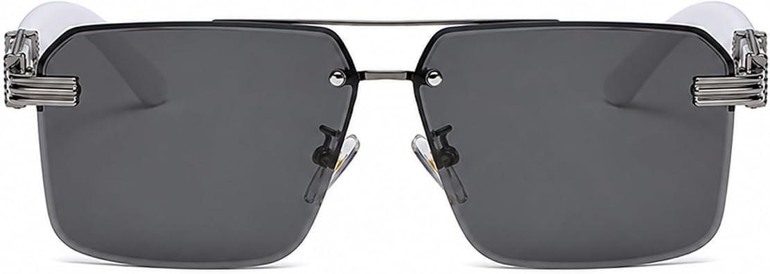 Aviator Sunglasses for Men Women Half Frame Vintage Shades UV400