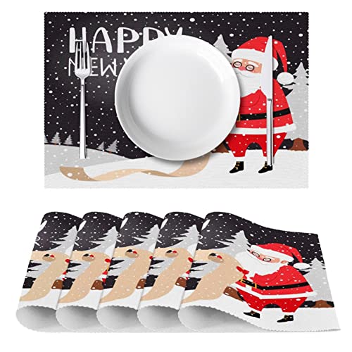 Sets de table Happy New Year pour repas de réveillon en famille