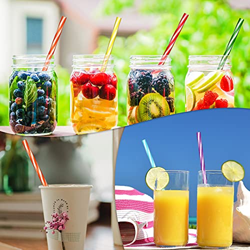image for CHENGU 96 Pcs Plastic Reusable Straws 6 Inches Short Assorted Color Pl