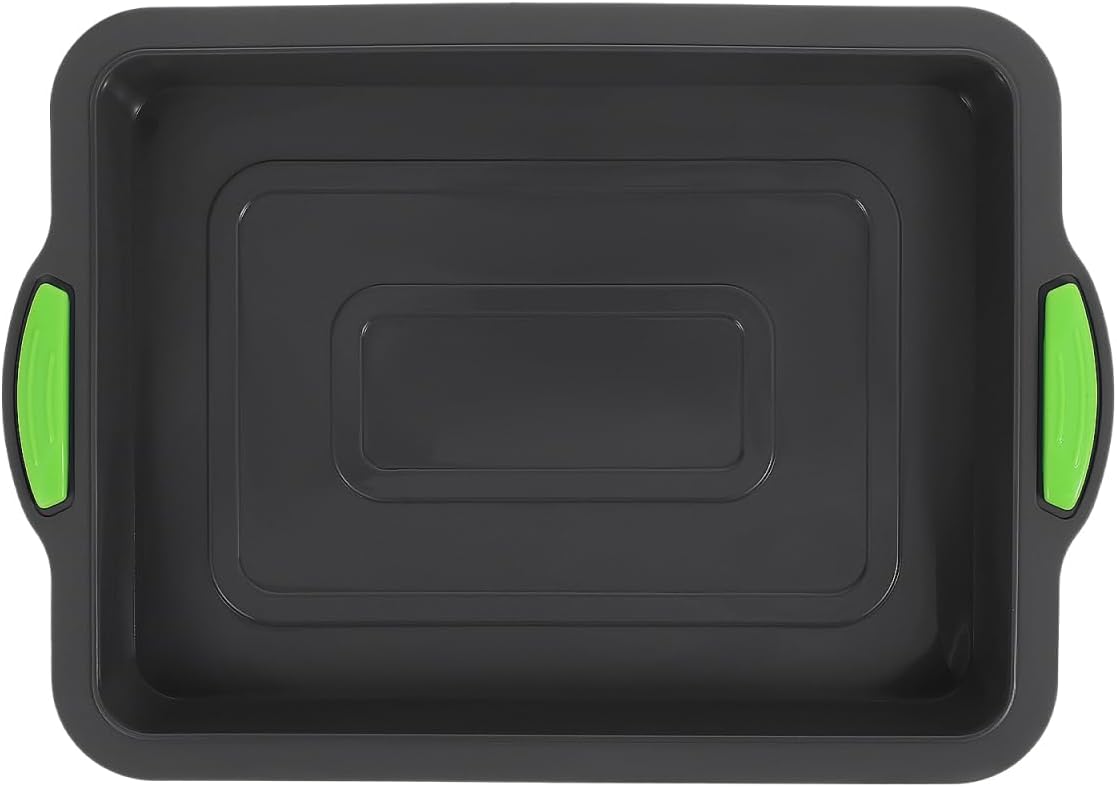 SOIMISS Silicone Cake Pan Non Stick Baking Mold Oven Safe Bread Loaf Tray Heat Resistant Dessert Pastry Brownie Flexible Kitchen Cookware Grey Dishwasher Microwave Freezer Baking Product 13.38 Inches