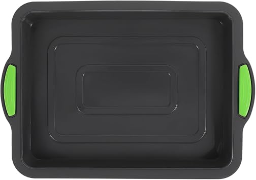 SOIMISS Silicone Cake Pan Non Stick Baking Mold Oven Safe Bread Loaf Tray Heat Resistant Dessert Pastry Brownie Flexible Kitchen Cookware Grey Dishwasher Microwave Freezer Baking Product 13.38 Inches