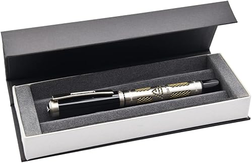 Miniatura 4 de Gullor Pluma estilográfica de metal con convertidor y caja de regalo, punta fina, plata