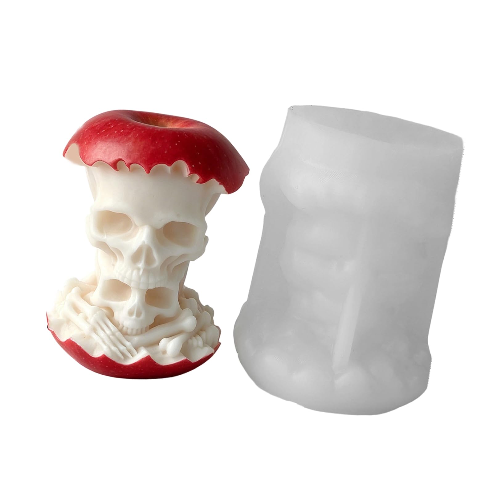 Ljmyy Halloween Skull Fruit Shaped Silicone Mould For Candle Soap Making And Craft