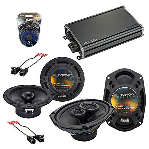 Harmony Audio Compatible with Chevy Malibu/Malibu Maxx 04-07 OEM Speaker Replacement Bundle R65 R69 & CXA360.4 Amp