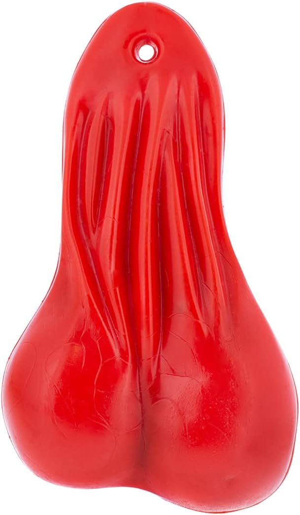 United Pacific 70147 8.25” Tall Large Low-Hanging Rubber Bull Balls, Injection Molded Rubber, Perfect for Trailer Hitches/Bumpers - Red - One Unit