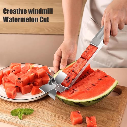 Cutter de pastèque cuber et coupe-ananas multifonctionnel en inox