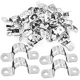 U-Rohrschellen Edelstahl Rohrschellen Verbindungsring Schlauchschelle zur Befestigung der Halterung von Wasserrohr Gasrohr 40 pcs (16mm 40pcs)