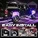 OPT7 Aura Wheel Well RGB Lights with Remote Control, Multicolor Tire Rim Lights for Cars Trucks Vans SUVs Motorcycles, Smart Color LED Lighting Kit, 4 pc 24 Inches Waterproof Strips, 12V
