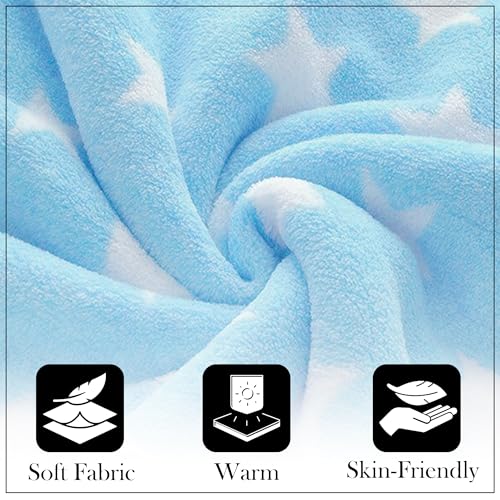 Image of GLUN Fleece Baby Blanket for Newborn, Pack of 2 Different Colours Blue & Pink Combo, All-Season Blanket Ultrasoft Baby Blanket for Babies