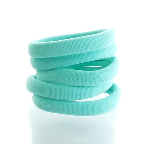 Miniatura 13 de My Lello Bandas elásticas grandes y gruesas para cola de caballo sin costuras, color verde esmeralda, 100
